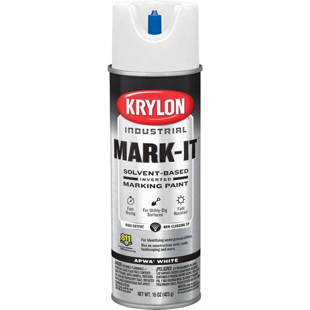 730008 Krylon Mark-It 730008 Industrial SB APWA White Inverted Marking Paint