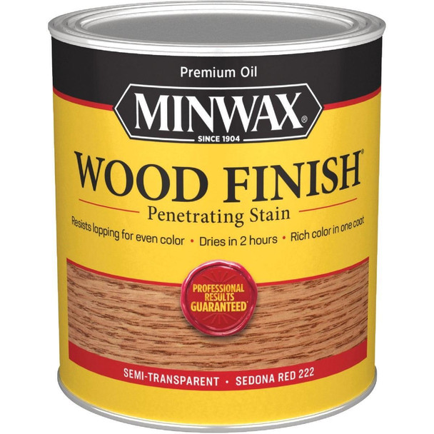 700434444 Minwax Wood Finish Penetrating Stain, Sedona Red, 1 Qt.