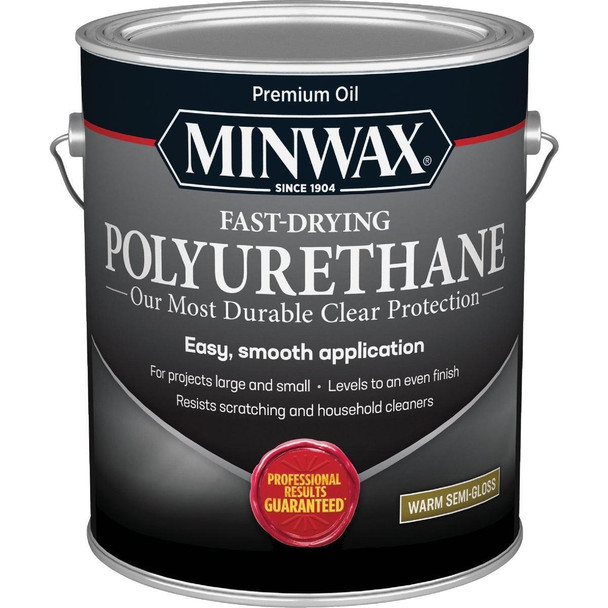 71029000 Minwax Semi-Gloss Fast-Drying Interior Polyurethane, 1 Gal.