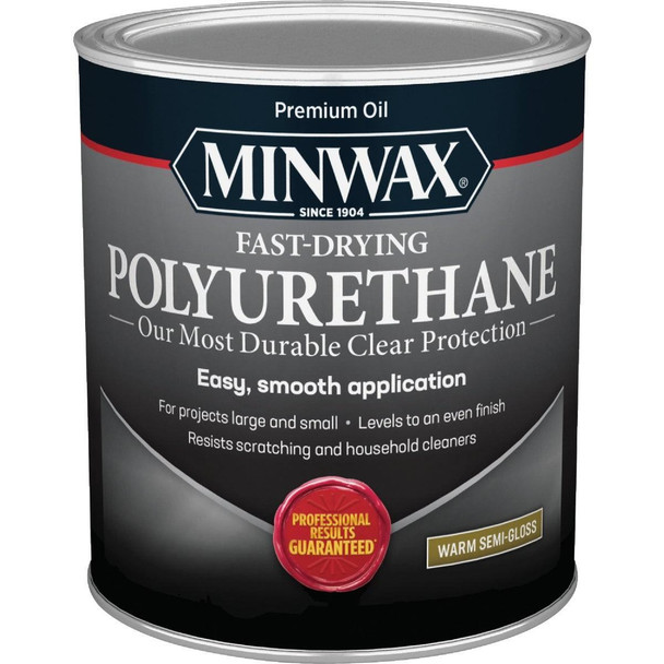 63005444 Minwax Semi-Gloss Fast-Drying Interior Polyurethane, 1 Qt.
