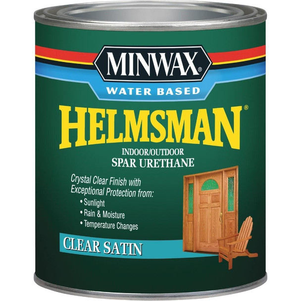 630520444 Minwax Helmsman Quart Satin Water-Based Spar Interior/Exterior Varnish