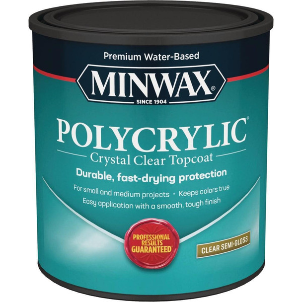 64444444 Minwax Polycrylic 1 Qt. Semi-Gloss Water Based Protective Finish