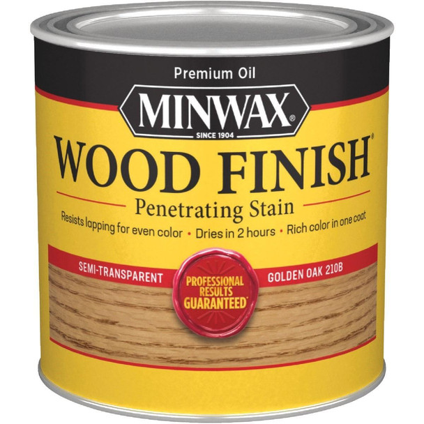 221024444 Minwax Wood Finish Penetrating Stain, Golden Oak, 1/2 Pt.