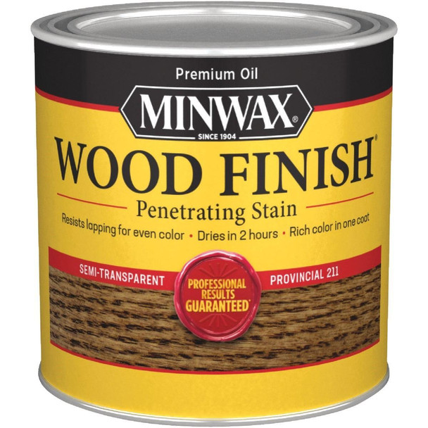 221104444 Minwax Wood Finish Penetrating Stain, Provincial, 1/2 Pt.