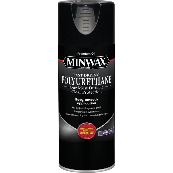 33060000 Minwax Warm Satin Clear Spray Polyurethane, 11.5 Oz.