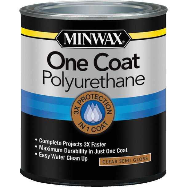 356150000 Minwax One Coat 1 Qt. Semi-Gloss Interior Polyurethane