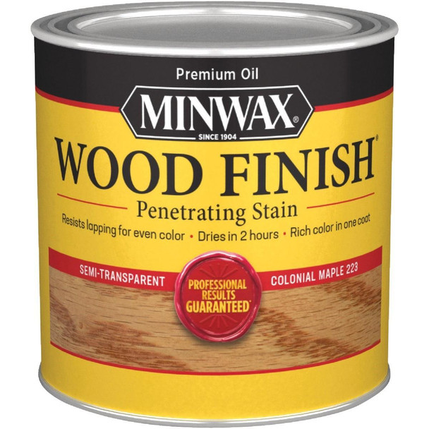 222304444 Minwax Wood Finish Penetrating Stain, Colonial Maple, 1/2 Pt.