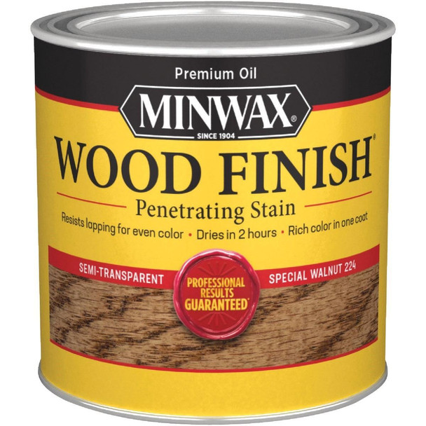 222404444 Minwax Wood Finish Penetrating Stain, Special Walnut, 1/2 Pt.