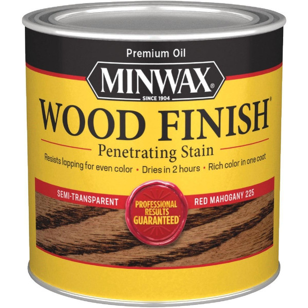 222504444 Minwax Wood Finish Penetrating Stain, Red Mahogany, 1/2 Pt.