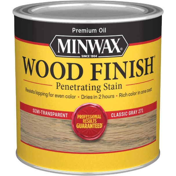 227614444 Minwax Wood Finish Penetrating Stain, Classic Gray, 1/2 Pt.