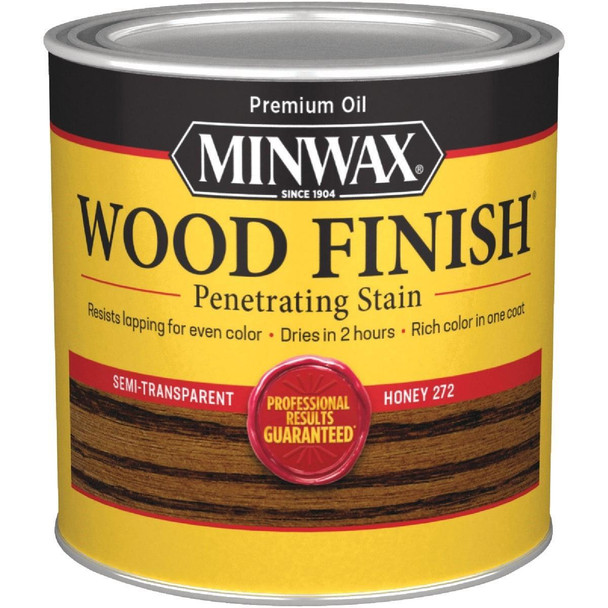 227624444 Minwax Wood Finish Penetrating Stain, Honey, 1/2 Pt.