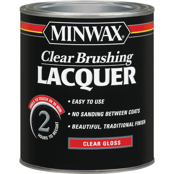 155000000 Minwax Gloss Clear Brushing Lacquer, 1 Qt.