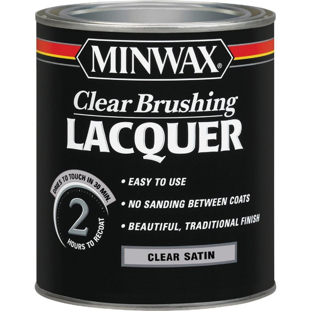 155100000 Minwax Satin Clear Brushing Lacquer, 1 Qt.