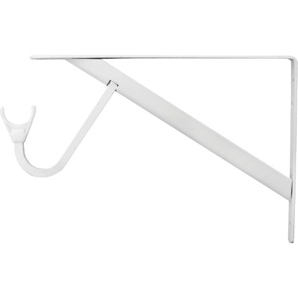 RP-0495-WT John Sterling Closet-Pro 8 In. H. x 12 In. D. Snap-In Closet Shelf & Rod Bracket, White