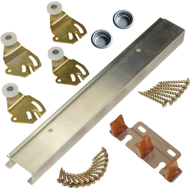 2200722D Johnson Aluminum 72 In. Bypass Door Hardware Set