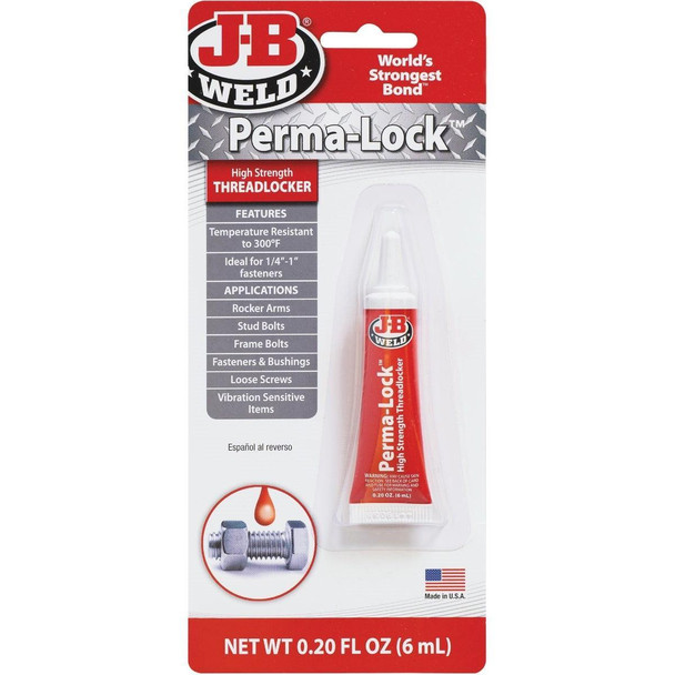 27106 J-B Weld Perma-Lock 0.20 Oz. Red Threadlocker