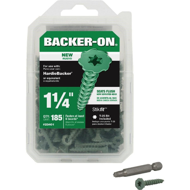 23401 Buildex Backer-On #9 x 1-1/4 In. Cement Board Screw (185 Ct.)
