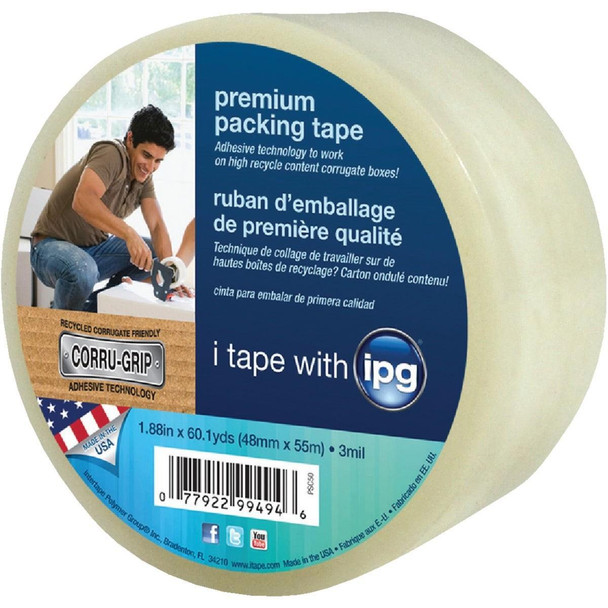 PSC50 IPG 1.88 In. X 60.1 Yd. Premium Clear Packing Tape
