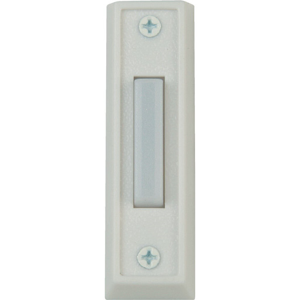 SL-315-1-00 Heath Zenith Wired White Plastic LED Lighted Doorbell Push-Button