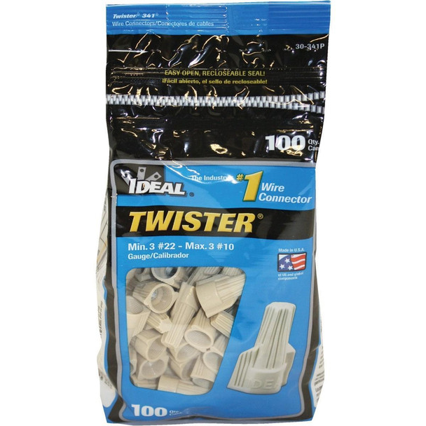 30-341P Ideal Twister Medium Tan Copper to Copper Wire Connector (100-Pack)