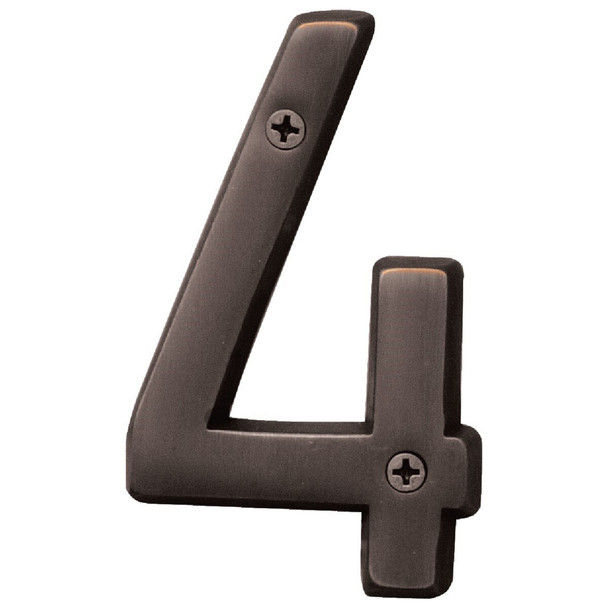 BR-42OWB/4 Hy-Ko Prestige Series 4 In. Oil Rubbed Bronze House Number Four