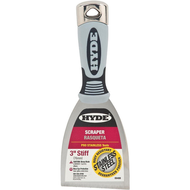 06408 Hyde Pro Stainless 3 In. Stiff Scraper