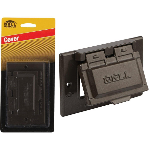 5101-7 Bell Single Gang Horizontal GFCI Aluminum Bronze Weatherproof Outdoor Electrical Cover