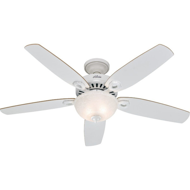 53089 Hunter Builder Deluxe 52 In. White Ceiling Fan with Light Kit