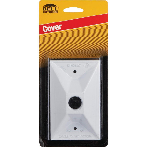 5186-6 Hubbell Cluster 1-Outlet White Zinc Weatherproof Electrical Cover
