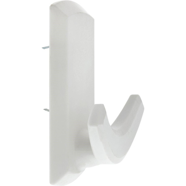 515801 Hillman High and Mighty 20 Lb. Capacity White Rectangular Decorative Double Hook