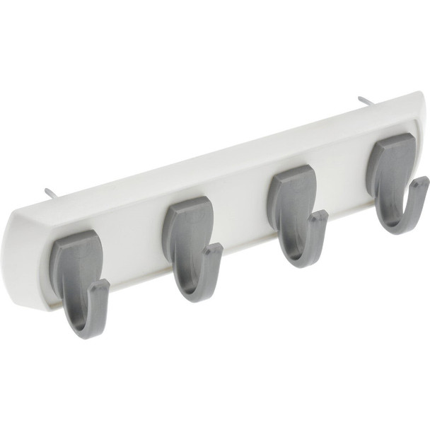 515305 Hillman High and Mighty 5 Lb. Capacity White Key Rail with Silver Hooks
