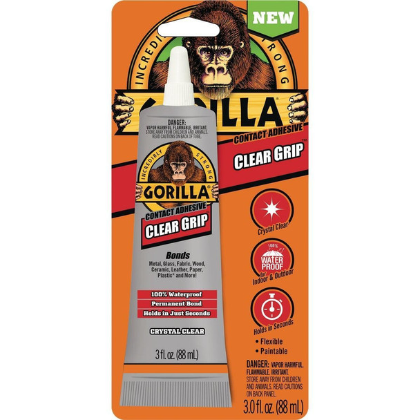 8040002 Gorilla Clear Grip 3.0 Oz. Multi-Purpose Adhesive