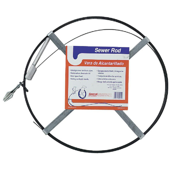 25BH General Wire 1/2 In. x 1/16 In. x 25 Ft. Spear Carbon Steel Sewer Rod