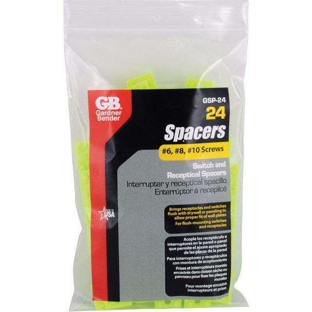 GSP-24 Gardner Bender #6, #8, #10 Screws Plastic Electrical Box Spacer (24-Pack)