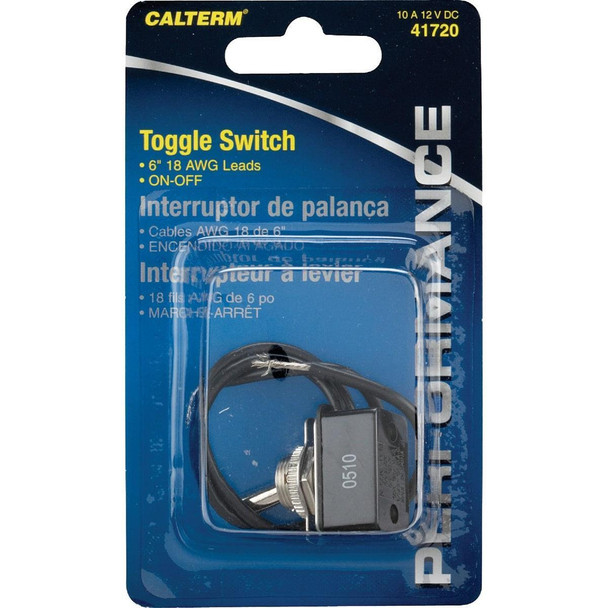 41720 Calterm Pre-Wired Metal Wire Ends 10A Toggle Switch