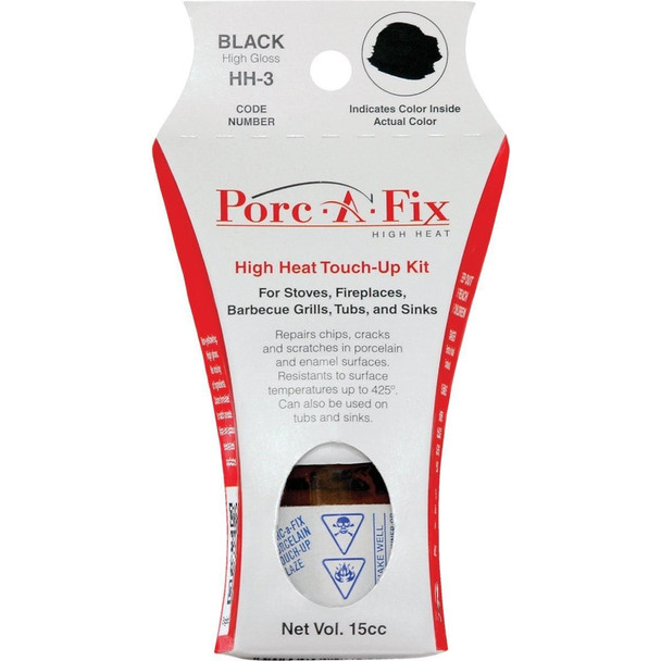 HH-3 Fixture-Fix Porc-A-Fix Black High Gloss Porcelain Touch-up Paint, 15cc