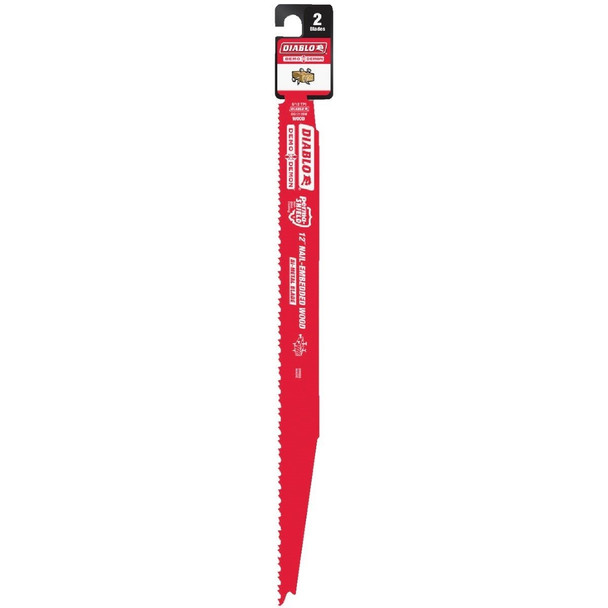 DS1212BW2 Diablo Demo Demon 12 In. 4/6 TPI Wood w/Nails Reciprocating Saw Blade (2-Pack)
