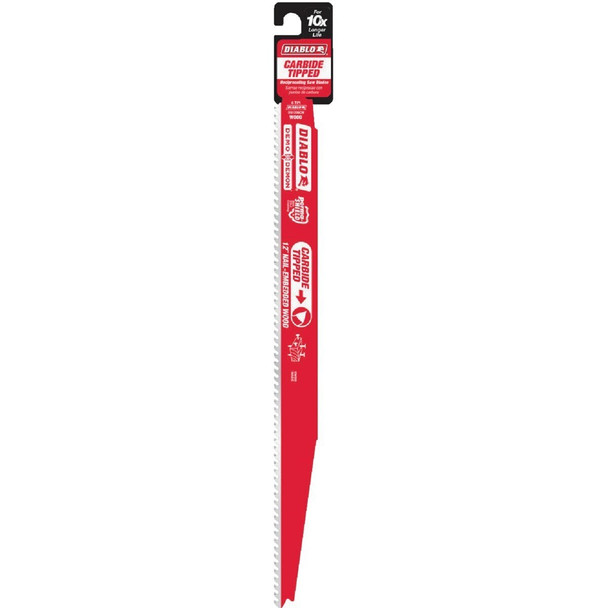 DS1206CWS Diablo Demo Demon 12 In. 6 TPI Carbide Wood w/Nails Reciprocating Saw Blade