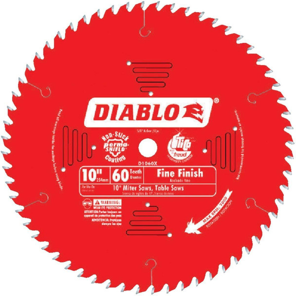 D1060X Diablo 10 In. 60-Tooth Fine Finish Circular Saw Blade