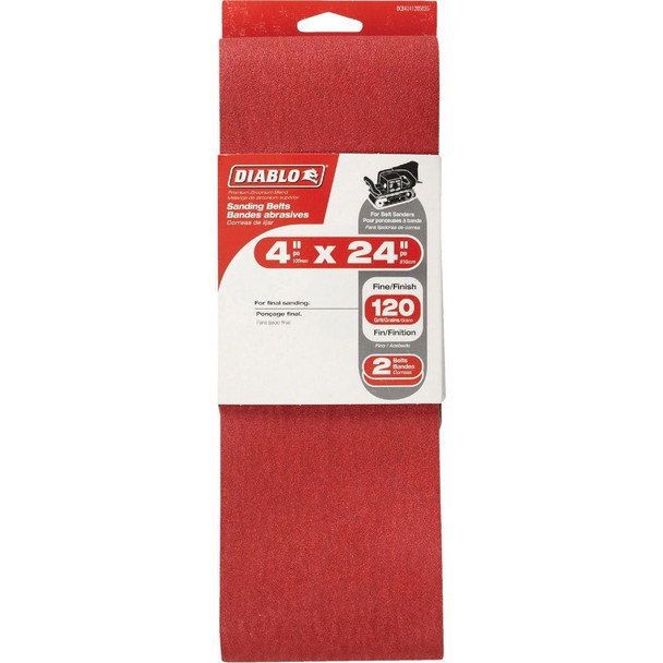 DCB424120S02G Diablo 4 In. x 24 In. 120 Grit General Purpose Sanding Belt (2-Pack)