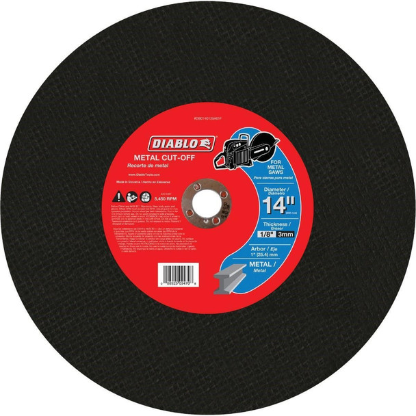 DBD140125A01F Diablo Type 1 14 In. x 1/8 In. x 1 In. Metal Cut-Off Wheel
