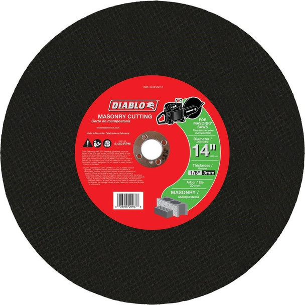 DBD140125G01C Diablo Type 1 14 In. x 1/8 In. x 20 mm Masonry Cut-Off Wheel