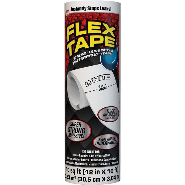 TFSWHTR1210 Flex Tape 12 In. x 10 Ft. Repair Tape, White