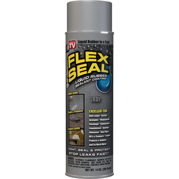 FSGRY20 FLEX SEAL 14 Oz. Spray Rubber Sealant, Gray