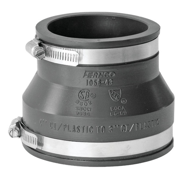 P1056-43 Fernco 4 In. x 3 In. Flexible PVC Coupling