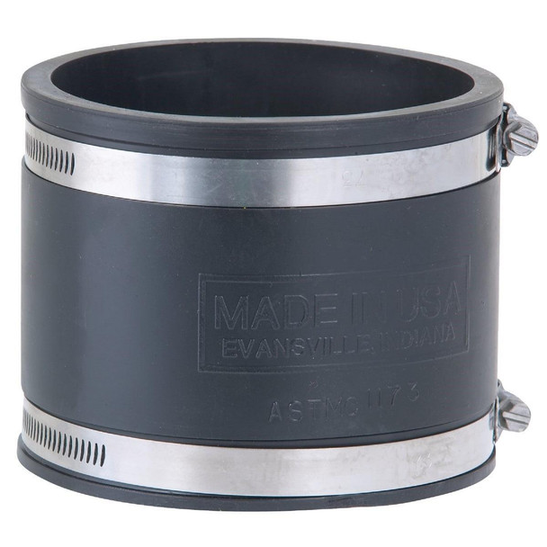 P1056-44 Fernco 4 In. x 4 In. Plastic to Plastic PVC Coupling