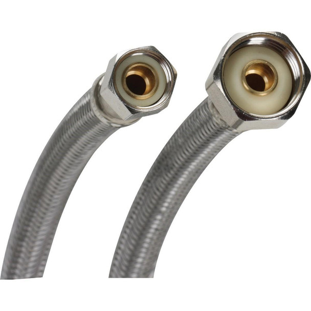 1F36 Fluidmaster 3/8 In. C x 1/2 In. FIP x 36 In. L Braided Stainless Steel Faucet Connector
