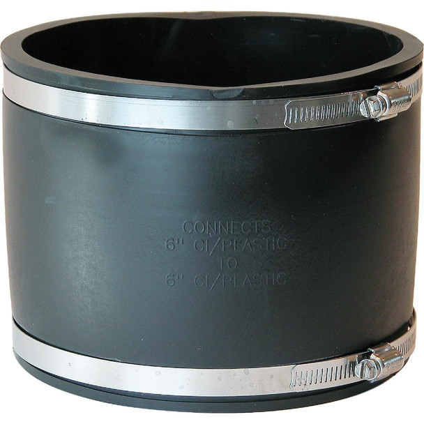 P1056-66 Fernco 6 In. x 6 In. Plastic to Plastic PVC Coupling