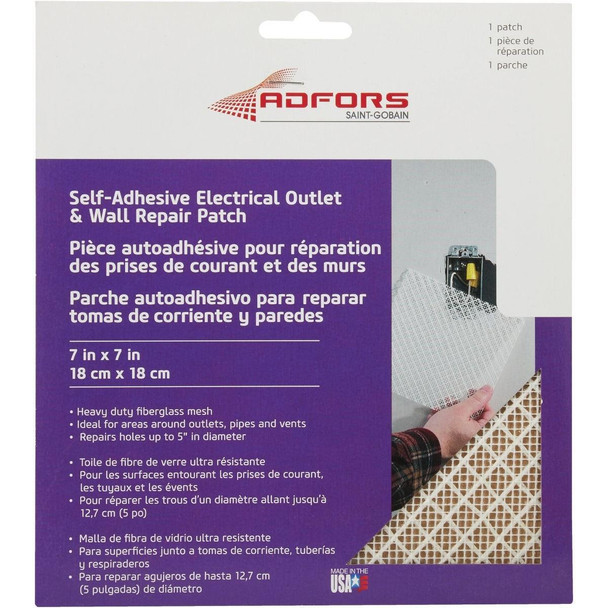 FDW6503-U FibaTape 7 In. x 7 In. Electrical Outlet Self-Adhesive Drywall Patch