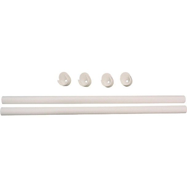 RR1036 Easy Track 3 Ft. x 1 In. Closet Rod & Ends, White